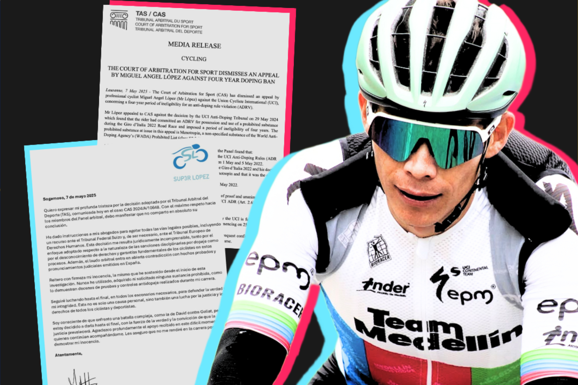 Miguel Ángel 'Supermán' López responde por negativa del TAS sobre su recurso ante la sanción por dopaje