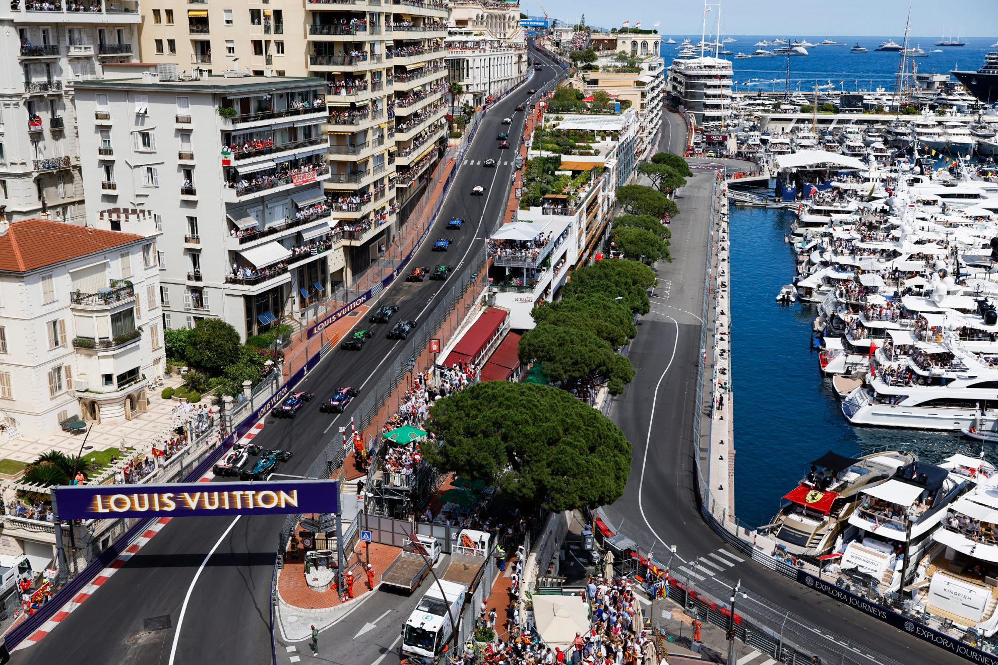 Una imagen de un GP de Mónaco de F1.