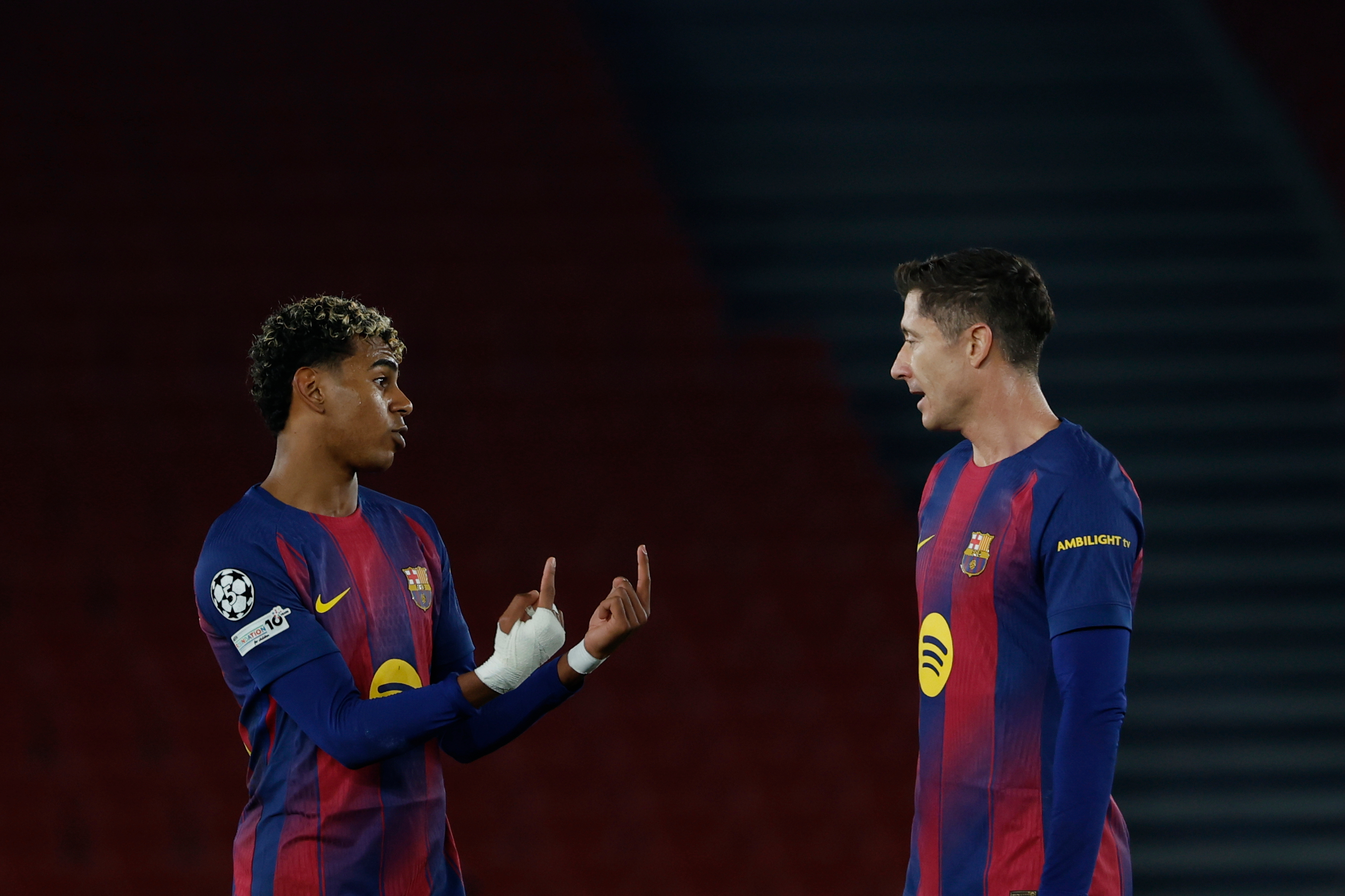 Lamine Yamal y Lewandowski.