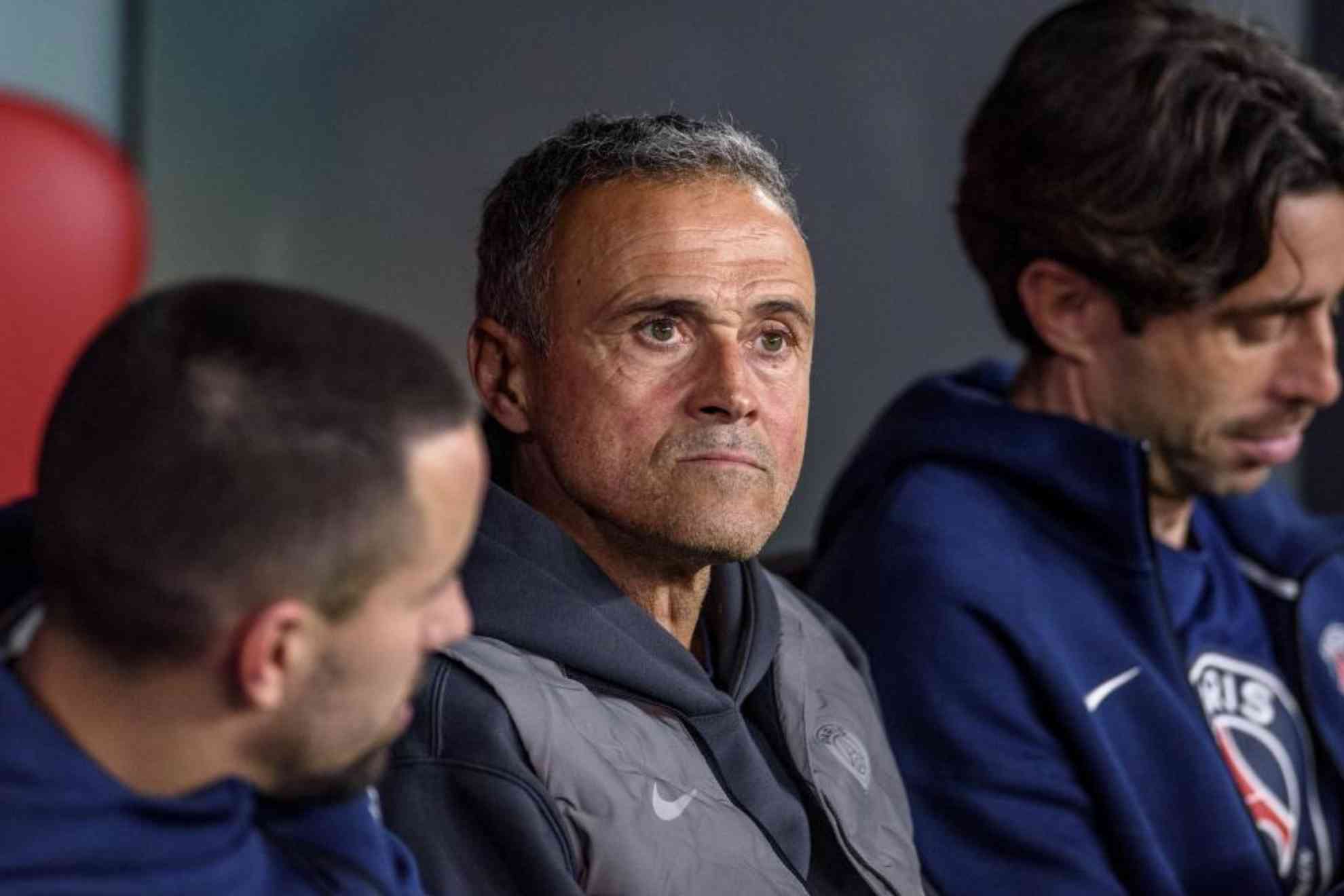 Luis Enrique, en el banquillo de San Mamés.