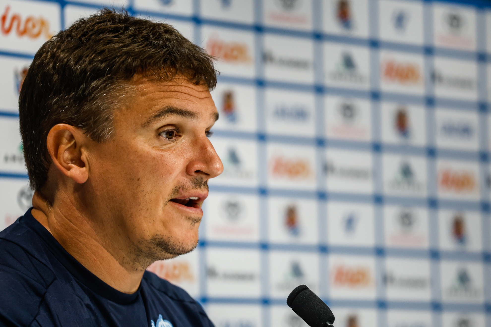 Jon Ansotegi, en una rueda de prensa en Zubieta.