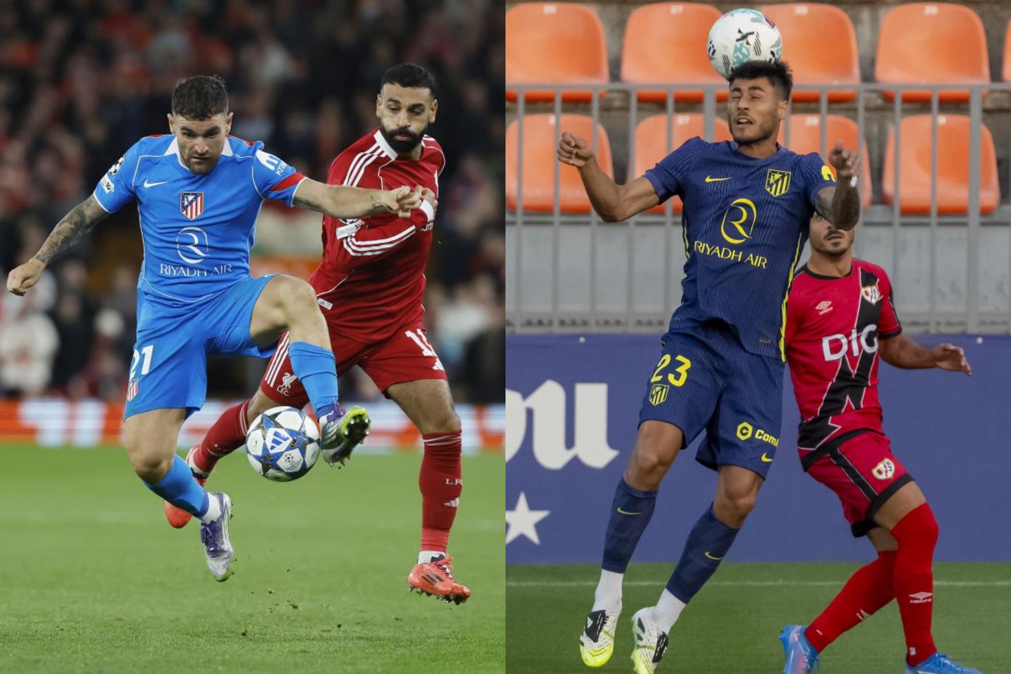 Galán y Carlos Martín en partidos del Atlético.