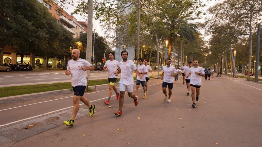 Miembros del Sprinter Run Club en un entrenamiento.