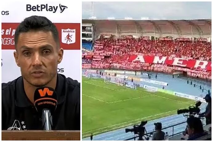 La grada del América de Cali insultó al técnico con el cántico de "maric.." tras la derrota contra DIM.