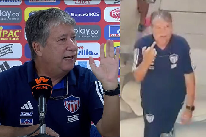 Escándalo entre 'Bolillo' Gómez, hinchas de Junior y prensa: peineta al público y amenaza a futuro
