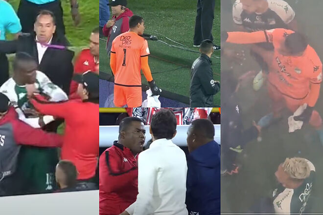 Santa Fe repite jugada del papelito contra Cali y acaba con batalla en los vestuarios