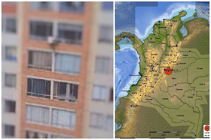 Temblor fuerte en Bogotá: Mujer se lanza desde el apartamento de un edificio por temor y angustia que le provocó el sismo.