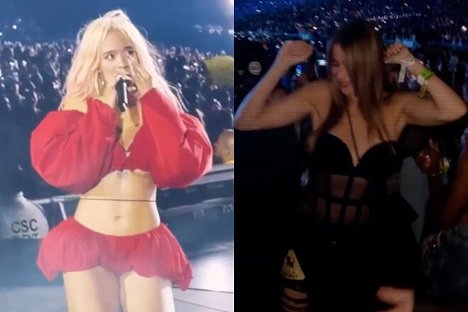 Sofía Vergara deslumbró en concierto de Karol G, mientras la cantante terminó en lágrimas y de rodillas