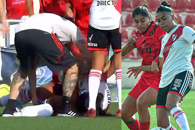 Susto en 'The Women's Cup' entre América y River Plate: Milagros Otazú convulsionó en el campo y se ve en ambulancia