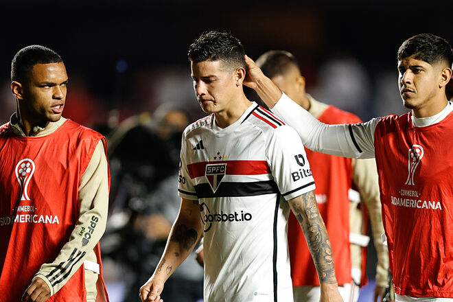 James Rodríguez pasa del cielo al infierno con Sao Paulo en Copa Sudamericana: "Ay, juepu..."