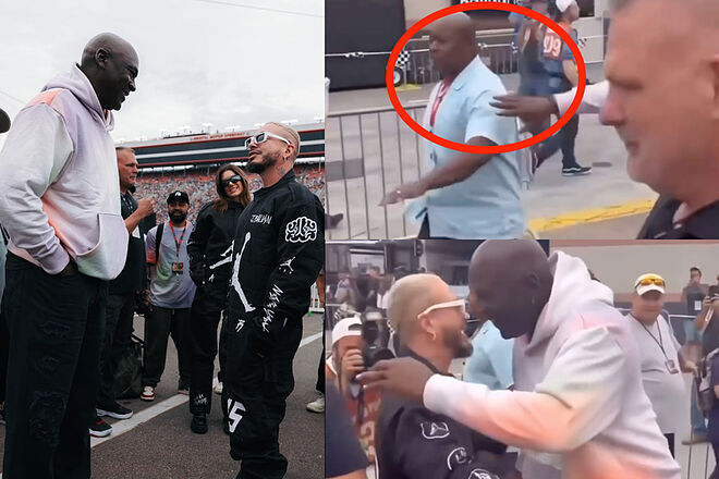 Michael Jordan y J Balvin ahora son socios en la Nascar y tuvieron un extraño encuentro, por un guardaespaldas