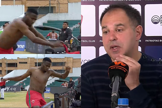 Escándalo entre técnico español, Jonathan Risueño, y el jugador Santiago Córdoba de Patriotas, en el ascenso colombiano