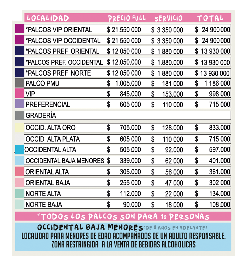 Precios Karol G - Atanasio Girardot Medellín