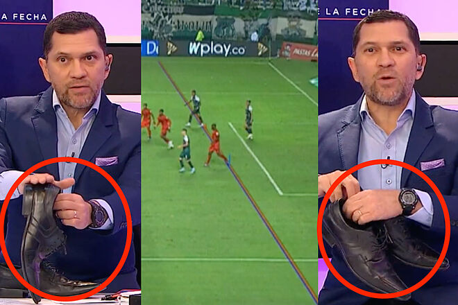 Periodista explicó polémica decisión del VAR en Cali vs. América quitándose los zapatos, en vivo
