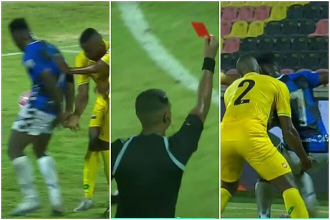 Escándalo por jugador del Bucaramanga que metió la mano por detrás a jugador del Boyacá Chicó