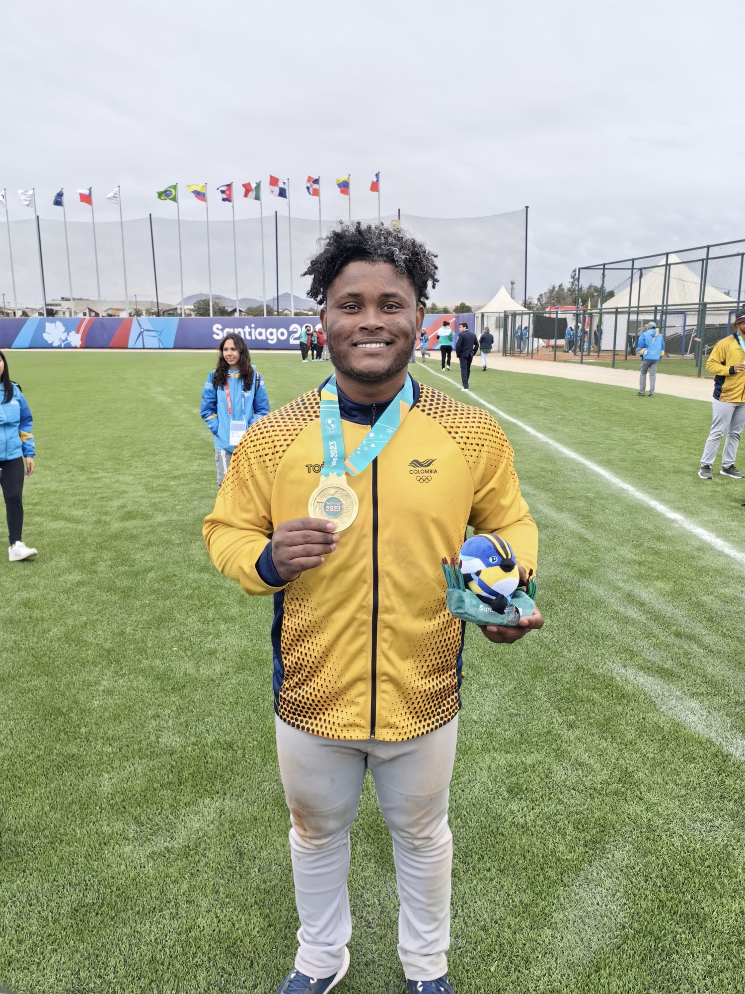 Dilson Herrera, medalla de oro con Colombia en los Panamericanos de Chile.
