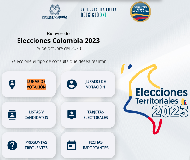 Aplicación Registraduría para Elecciones en Colombia 2023