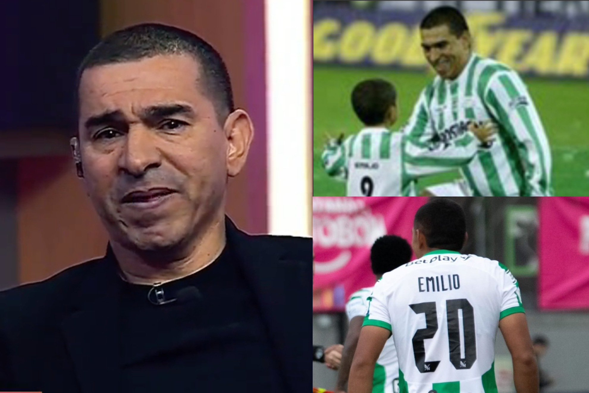 Víctor Aristizábal rompió en llanto por debut de su hijo con Nacional (ESPN Colombia - Instagram Víctor Aristizábal y Joga D'Or)