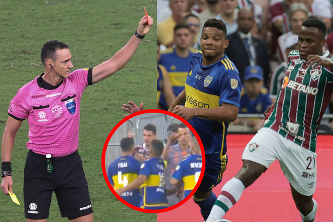 Frank Fabra y Wilmar Roldán protagonistas en la final caliente de Boca Juniors vs. Fluminense (EFE - Twitter Telefé)