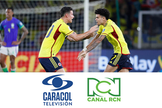 Cifras del rating entre Caracol televisión y Canal RCN durante Colombia vs. Brasil (EFE - Caracol Televisión - Canal RCN)