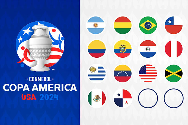 Reacciones por orden de los bombos para el sorteo de la Copa América 2024 ('X': Copa América oficial)