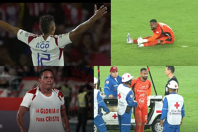 Doblete de Bacca, celebración a lo Bellingham y portero lesionado en Junior vs. Tolima (Tomado Win Sports + - Instagram: Junior de Barranquilla)