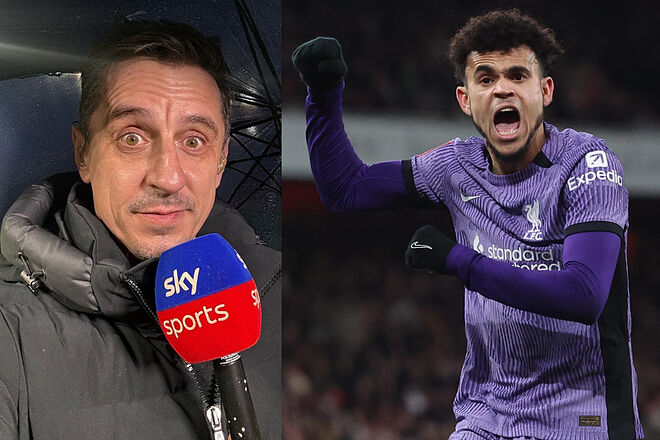 Golazo de Luis Díaz con Liverpool para seguir acallando críticas en Inglaterra (Instagram: Gary neville - EFE)