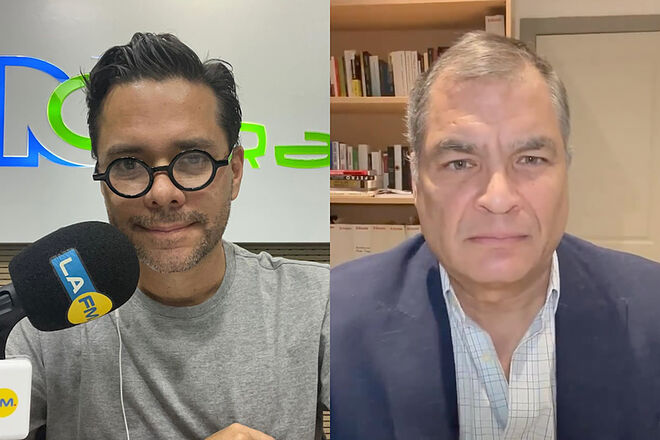 Pelea de periodista colombiano y expresidente de Ecuador (Instagram: Luis Carlos Vélez, Rafael Correa)