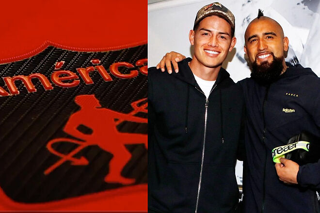 James Rodríguez y Arturo Vidal hablaron del futuro del chileno en 2024 (Instagram: América de Cali, Arturo Vidal)