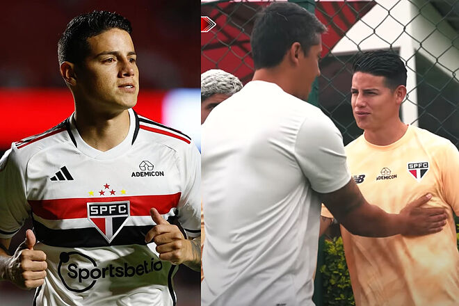 Primera advertencia del 2024 a James Rodríguez en São Paulo (Instagram: James Rodríguez, São Paulo)