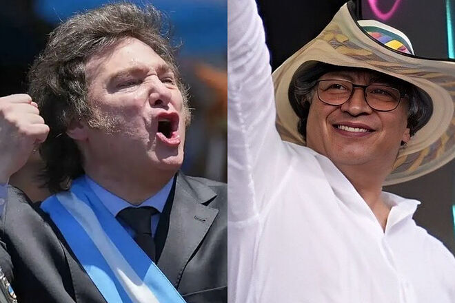 Javier Milei llamó "comunista asesino" a Gustavo Petro , escándalo diplomático Colombia - Argentina (Instagram: Javier Milei, Gustavo Petro)