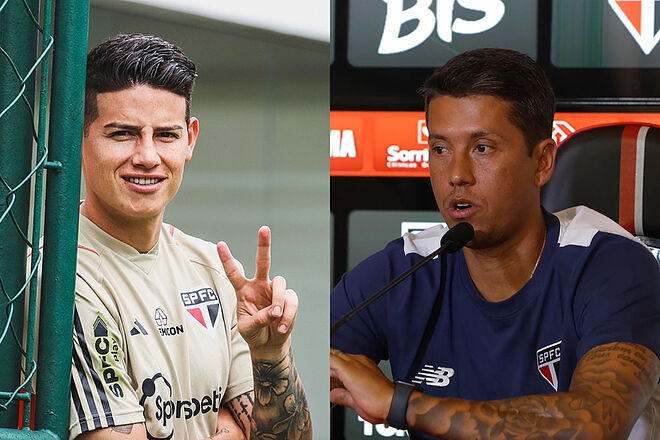 James Rodríguez en duda para Supercopa de brasil 2024 entre São Paulo y Palmeiras ('X': São Paulo)