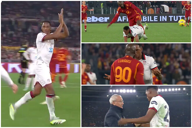Críticas por debut de Yerry Mina con Cagliari, en la goleada de la Roma (ESPN Latinoamérica)