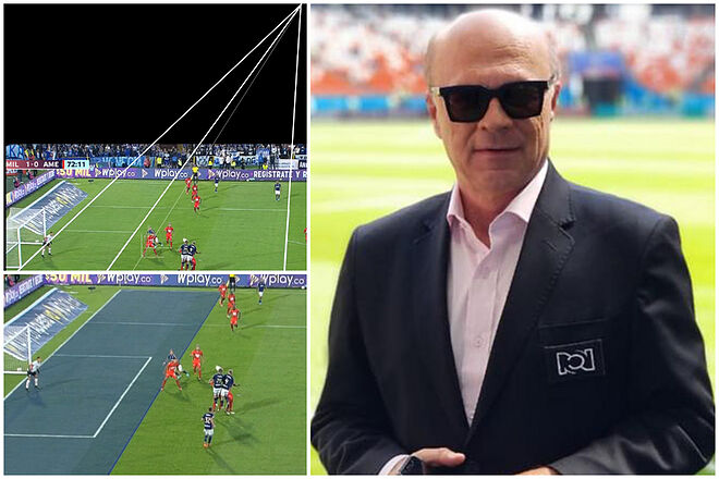 Periodista señaló ayuda del VAR a Millonarios en gol contra América ('X': Paolo Arenas - Win Sports - Instagram Carlos Antonio Vélez)