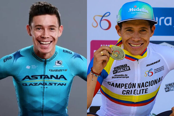Reacción de Miguel Ángel López por quedar libre de investigación (Tomadas: Astana Qazaqstan - Federación Colombiana de Ciclismo)