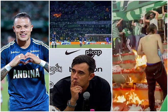 Nacional perdió con Millonarios, hinchas prenden fuego en tribuna y Bodmer habla de salida (Instagram: Dimayor - Win Sports 'X')