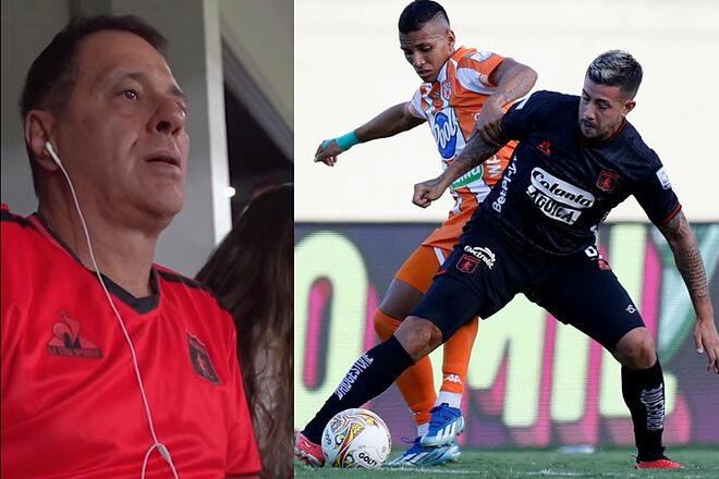 Protestas del América de cali por arbitraje y VAR del partido en Envigado (Instagram: Tulio Gómez, Dimayor)