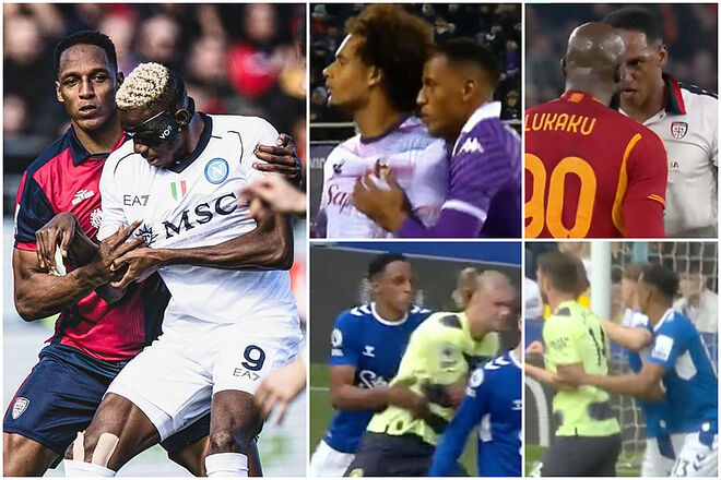 Polémica por acciones de Yerry Mina contra rivales, siguen los pellizcos (Instagram Yerry Mina - 'X': ESPN, Optus Sport)