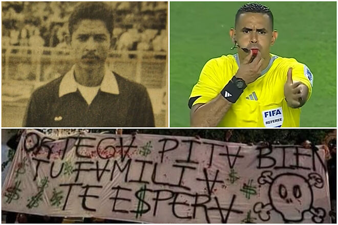 Amenazas al árbitro Carlos Ortega, sobrino del también juez asesinado Carlos Ortega (YouTube - Win Sports - 'X')