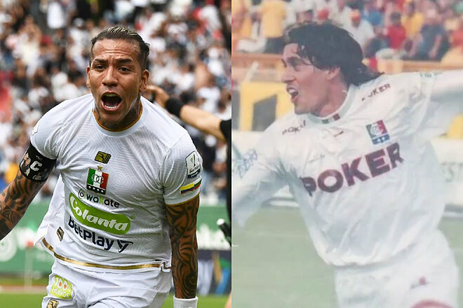 Dayro Moeno y Galván Rey, goleadore de la primera división en Colombia ('X': Once Caldas)