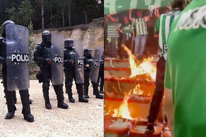 Gobierno de Colombia propone sacar Policía de partidos de fútbol ('X': Policía Nacional, Juan Pablo Rúa)