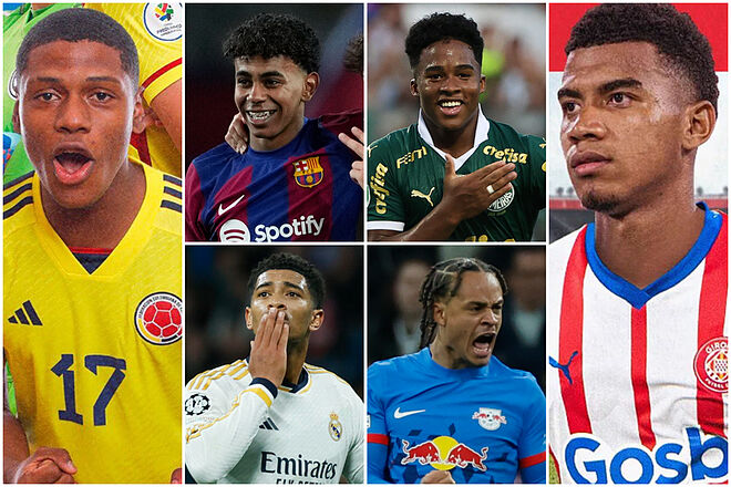 Colombianos entre jugadores más promoetedores Sub-21 del mundo ('X': FCF, Girona - Página Palmeiras - EFE)