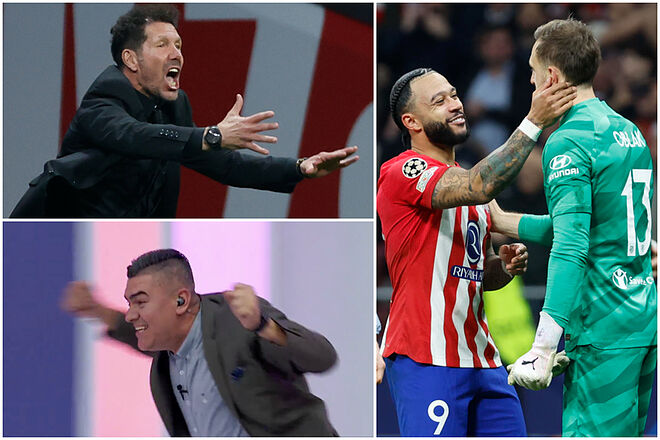 eduardo luis López celebró como 'el Cholo' Simeone por Atlético de Madrid (EFE - 'X': Win Sports)