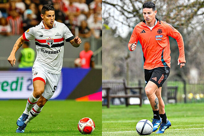 James Rodríguez criticado en Brasil, mientras está con Selección Colombia en Europa (Instagram: São Paulo, FCF)