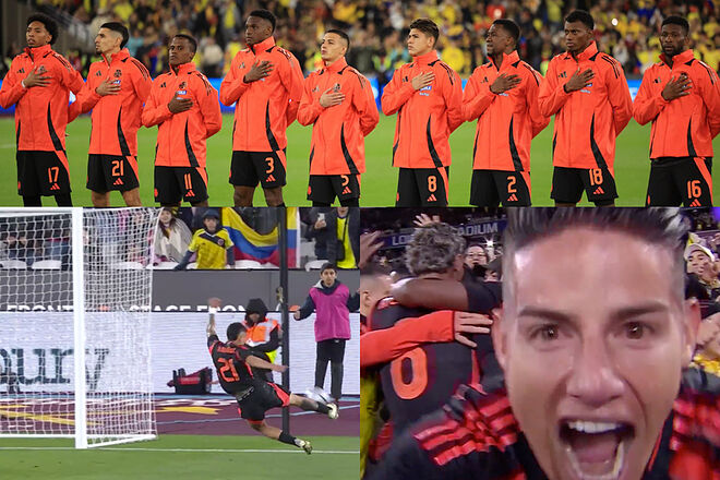 Colombia le ganóa españa 1-0 con un golazo y despetar en el segudno tiempo (EFE - Captura de pantalla TVE)