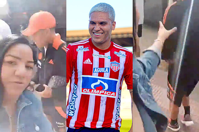 'JuanFer' Quintero pasa mal momento por cuopa de una hincha del Junior ('X': Dilhan Almonacid, Junior de Barranquilla)