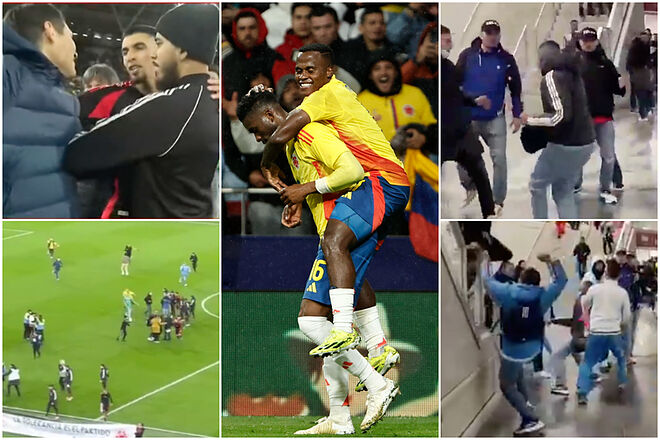 Hinchas de Colombia dejan mala imagen en amistosos contra España y Rumania (EFE - 'X': Marca, Red+ Noticias - TikTok: Gol Caracol)