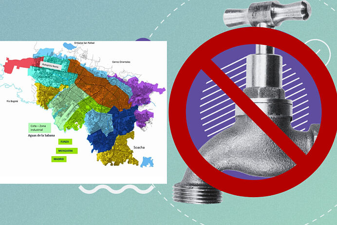 Mapa de racionamiento y cortes de agua en Bogotá para abril del 2024: zonas turnos y horarios.