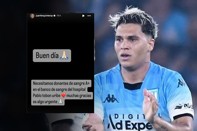 Información del viaje de urgencia de Juan Fernando Quintero a Colombia por problema personal (Instagram; 'Juanfer' Quintero, Racing)