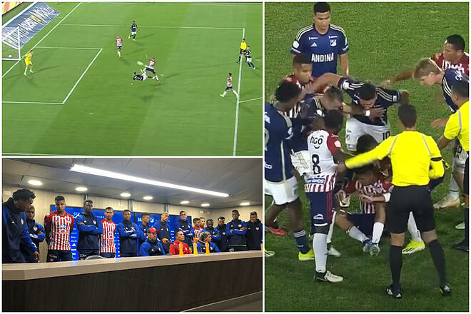 Polémica, escándalo y declaraciones de Millonarios vs. Junior (Win Sports - Marca)